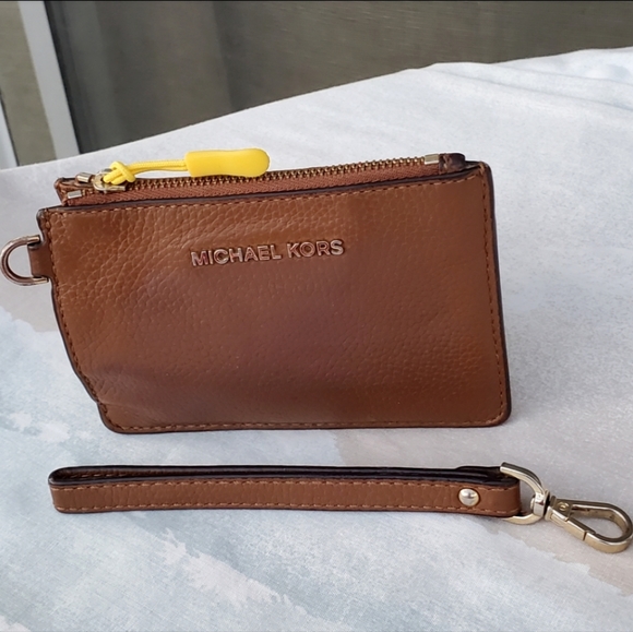 Michael Kors Mercer Leather Sm Coin Purse ID Card Holder Wristlet Luggage Color - Picture 5 of 10